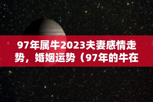 97年属牛2023夫妻感情走势，婚姻运势（97年的牛在2021年的感情运如何）